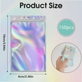 thumbnail image 3 of 150PCS Holographic Mylar Bags 6×10cm/2.36×3.9inch Small Resealable PET Ziplock Packaging Bags Sealable Gift Pouch for Party Favor Food Candy Cookies Snack Jewelry Lip Gloss Mascara Cream Storage, 3 of 3