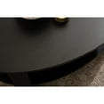 thumbnail image 4 of Kate and Laurel Foxford Modern Tiered Oval Coffee Table, 38 x 24 x 18, Black, Transitional Two-Tier Living Room Table with Storage and Resilient Wood Construction, 4 of 10