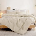 thumbnail image 4 of Duvet Cover Set Oversized Queen 92"x98" Linen Feel Cream Grey Organic Natural, 4 of 9