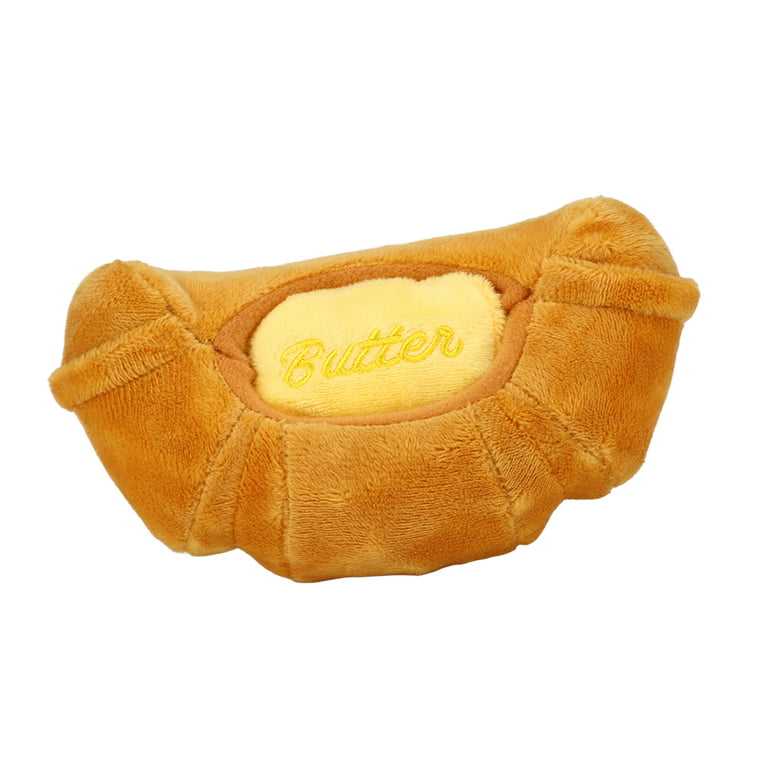 Zaqw Croissant Stuffed Toys,Croissant Plush Dog Toys Funny Interactive Dogs  Chew Squeak Toys For Dogs Puppies Cats Kittens,Dogs Chew Squeak Toys 