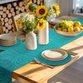 thumbnail image 4 of Teal Boho Round 15 Inch Placemats Set of 4, Farmhouse Abstract Geometric Aesthetic Art HeatResistant Non Slip Place Mats for Dining Table, Wipeable Braided Kitchen Table Mats for Housewarming, 4 of 9