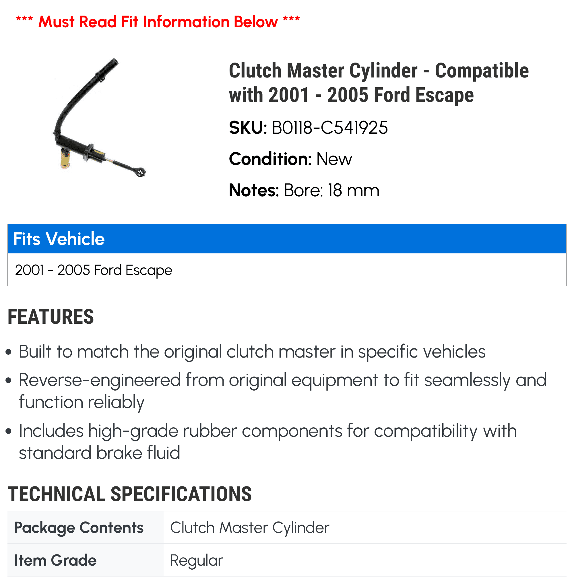 Exedy/Equal 01-05 Civic Clutch Master Cylinder | MC553 | K Series Parts