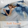 thumbnail image 4 of Abstract Watercolor Graffiti 4 Piece Duvet Cover Set Queen Size Gold Blue Blend Soft Bedding Set Comforter Cover, 1 Duvet Cover 1 Flat Sheets and 2 Pillowcases, 4 of 9