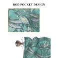 thumbnail image 6 of Teal Dragonfly Bathroom Window Curtain, Vintage Geometric Glass Animal Flower Light Filtering Coffee Kitchen Curtains, Bedroom Living Room Curtains 2 Panel 84"x54", 6 of 6