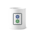 thumbnail image 1 of Mahjong Circle Dots 2 Tile Pattern Toothbrush Pen Holder Mug Cerac Stand Pencil Cup, 1 of 2