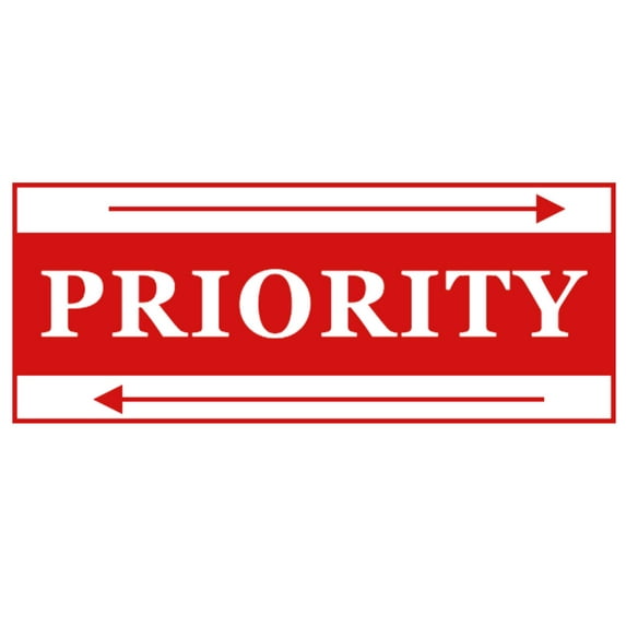 Printtoo Priority Self Inking Rubber Stamp Pre-Inked Office Stamp- Home Office Business Stationery, 47 x 20 mm Red