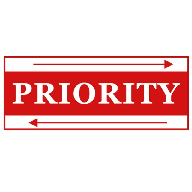Printtoo Priority Self Inking Rubber Stamp Pre-Inked Office Stamp- Home Office Business Stationery, 47 x 20 mm Red