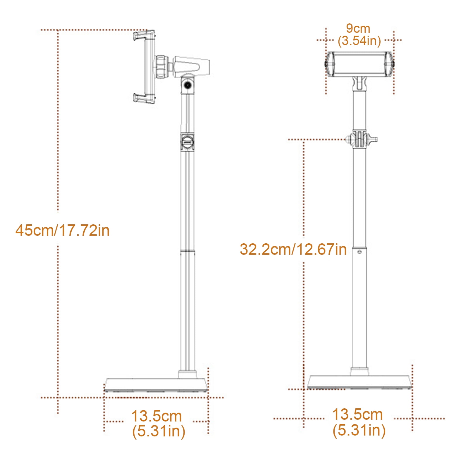 Desk Phone Stand Convenient Phone Stand Extendable Hold with Height & Angles Adjustment for Live Streaming