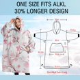 thumbnail image 4 of Oversized Wearable Blanket Hoodie,Pioneer Flower Floral Print Pattern Sherpa Blanket Hoodie with Super Pockets,Super Warm Fuzzy Pullover for Women & Men, 4 of 6