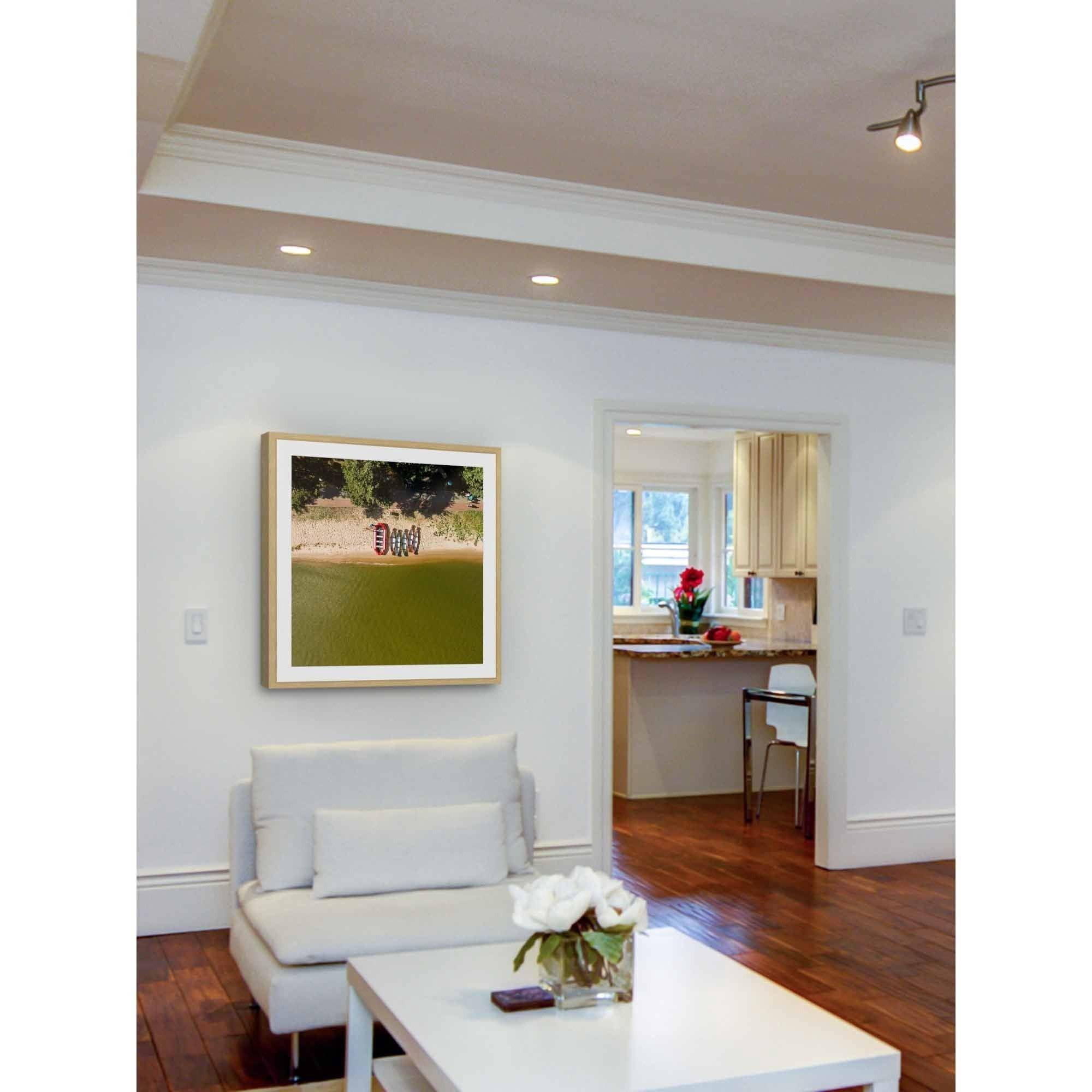 Marmont Hill "Boats in a Row" by Karolis Janulis Framed Painting Print