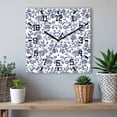 thumbnail image 6 of Blue Flower Wooden Wall Clock Silent Non Ticking, Spring Leaf Vintage Farmhouse Boho Plant Square Wall Clocks Battery Operated, Decor Clock for Home Office, Living Room, Kitchen, 12 Inch, 6 of 9