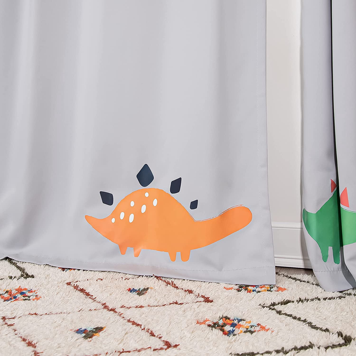 Quality Home Dinosaur Dino Buddies Children Grommet Top Blackout Curtains for Kids Room -84"