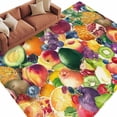 thumbnail image 2 of Summer Fruit Washable Area Rug 6 x 9 ft Watermelon Banana Peach Lemon Sweet Pineapple Grape, Soft Non Slip Rugs Stain Repellent Indoor Felt Carpet for Living Dining Room Bedroom Home Office, 2 of 9