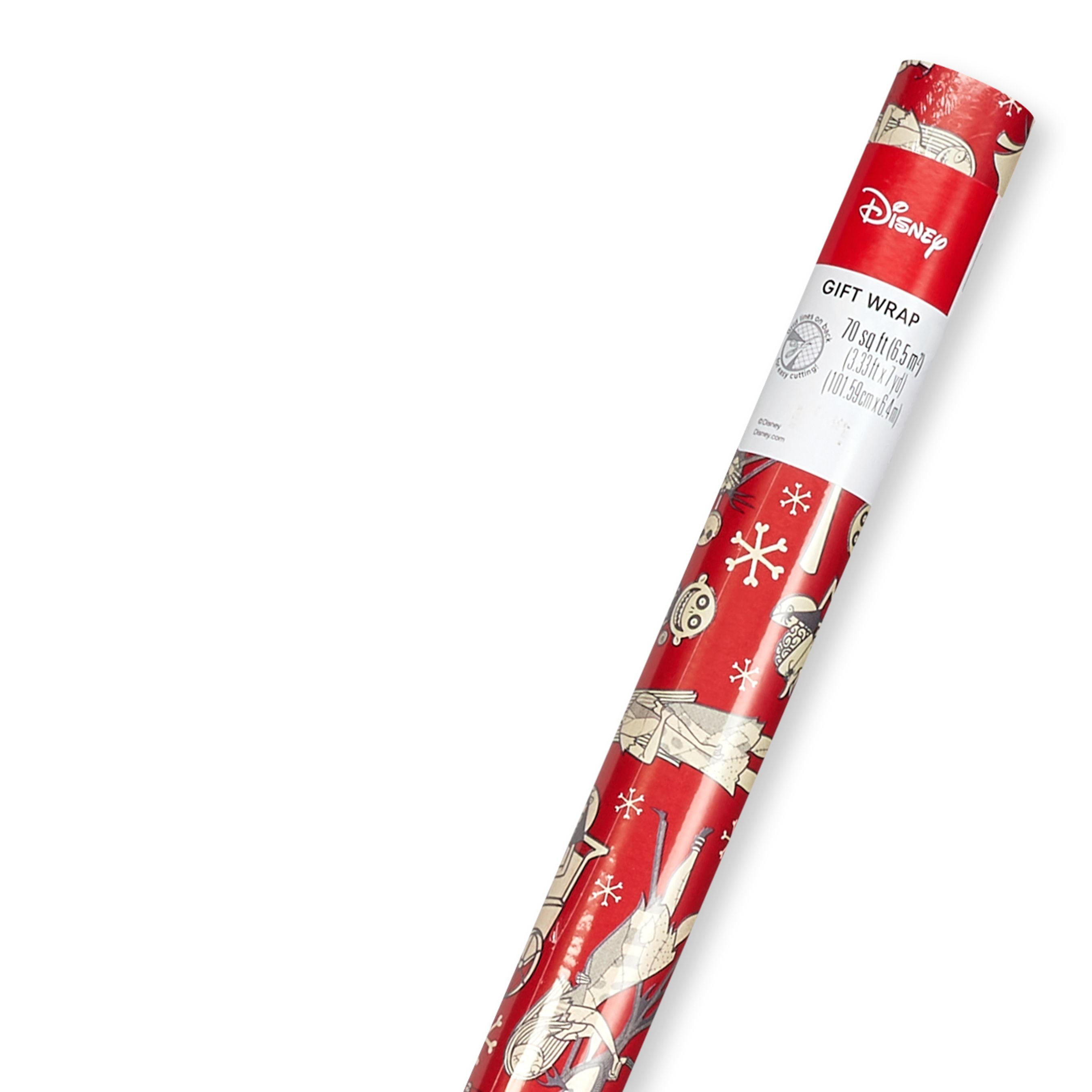 LICENSED Disney Tim Burton's The Nightmare Before Christmas Red Holiday Wrapping Paper 40 in. (70 Sq. ft)