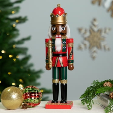 Northlight African American Nutcracker King Christmas Figure - 14.25" - Red and Green