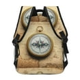 thumbnail image 4 of Pofeuu Magnetic Old Compass On World Map Print Backpack for Men and Women - Basic Bookbag Casual Daypack Backpacks for College Work Travel-One Size, 4 of 5