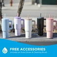 thumbnail image 6 of GROSCHE ASPEN 40 oz tumbler with handle and straw. Extreme insulation, classy design, built to last insulated stainless steel tumbler with handle, lid and straw, Lavender, 6 of 13