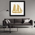 thumbnail image 3 of Michael Mullan 20x20 Black Modern Wood Framed Wall Art Titled - Beachscape V Boat Gold Neutral, 3 of 6