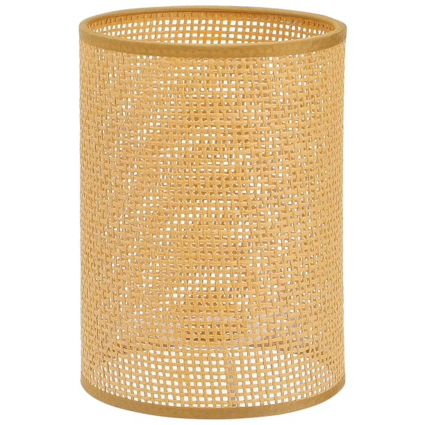 WORGEOUS Rústico Rattan tejido de la luz de la luz de la luz cubierta de la lámpara de la lámpara de interior del tono de lámpara E27