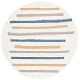 thumbnail image 2 of SAFAVIEH Calico Alfreda Striped Polyester Shag Area Rug, Ivory/Gold, 6'7" x 6'7" Round, 2 of 11