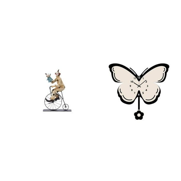 Figuras de payasos,Estatua de payaso,escultura,adorno de mesa,Colección de estatuillas de payasos adorables,Reloj de pared,Reloj de pared para sala de estar,dormitorio o cocina