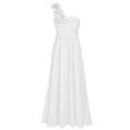 thumbnail image 4 of iEFiEL Girls Chiffon One-shoulder Flower Girl Dress High Waist Pleated Princess Bridesmaid Birthday Party Dress, 4 of 7