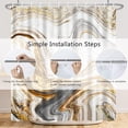 thumbnail image 3 of 72x72 Inches Grey Gold Marble Shower Curtain Abstract Granite Marble Texture Luxury Modern Ink Art Fabric Shower Curtains for Bathroom Curtains Set Polyester Waterproof with Hooks, 3 of 6