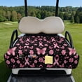 thumbnail image 2 of COEQINE Quilted Golf Cart Seat Cover, Folds Like a Bag with Handle, Universal Fit Breast Cancer Awareness Decor for EZGO Yamaha Club Car 2-Seaters, 4 Pockets, Pink Ribbon Butterfly Flower, 2 of 8