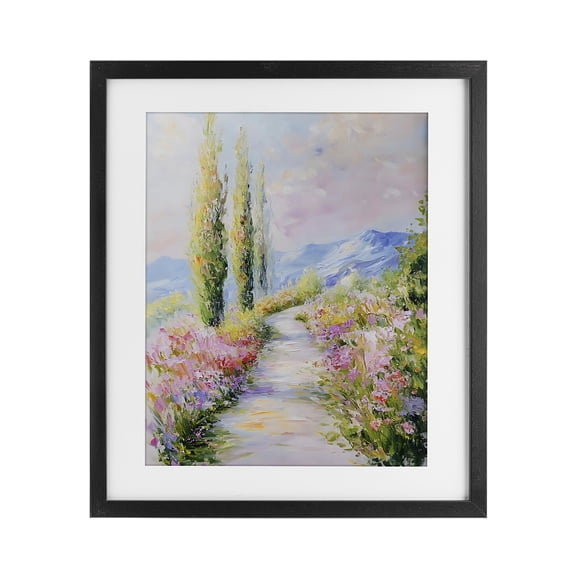 Stupell Industries Transitional A Walk With Wildflowers Black Framed Print Under Glass, 13 x 16, by Creative Studio