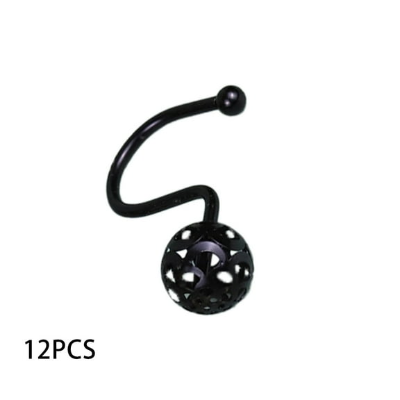 Aonity 12*Hollow Ball Metal Shower Curtain Hooks, Growment Rose Gold Shower Curtain Hooks Rings Set of 12 Decorative Shower Curtain Hooks Rustproof Shower Rings for Bathroom