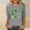 A1512 Gray, variant on St Patrick's Day Shirt for Women Watercolor Shamrocks Graphic Tee Three Quarter Sleeve Crewneck Soft Festival Apparel Clover Gift