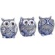 thumbnail image 1 of Owl Figurine with Different Gestures, Cute Owl Statue, Cute Home Office Decoration, Set of 3, Blue, 1 of 4