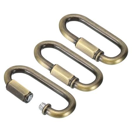 Uxcell 6mm Steel Chain Quick Links Screw Locking Chain Connector Ring Hook Clips 132 Lbs Bronze 3 Pack