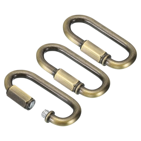 Uxcell 6mm Steel Chain Quick Links Screw Locking Chain Connector Ring Hook Clips 132 Lbs Bronze 3 Pack