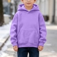 thumbnail image 2 of Girls Oversized Hoodies Fleece Pullover Sweatshirts Kids Fashion Casual Outfits Fall Winter Clothes Purple 12-13Y, 2 of 6