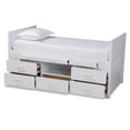 thumbnail image 2 of Bowery Hill White Finished Wood Twin Size Storage Bed with Pull-Out Desk, 2 of 11