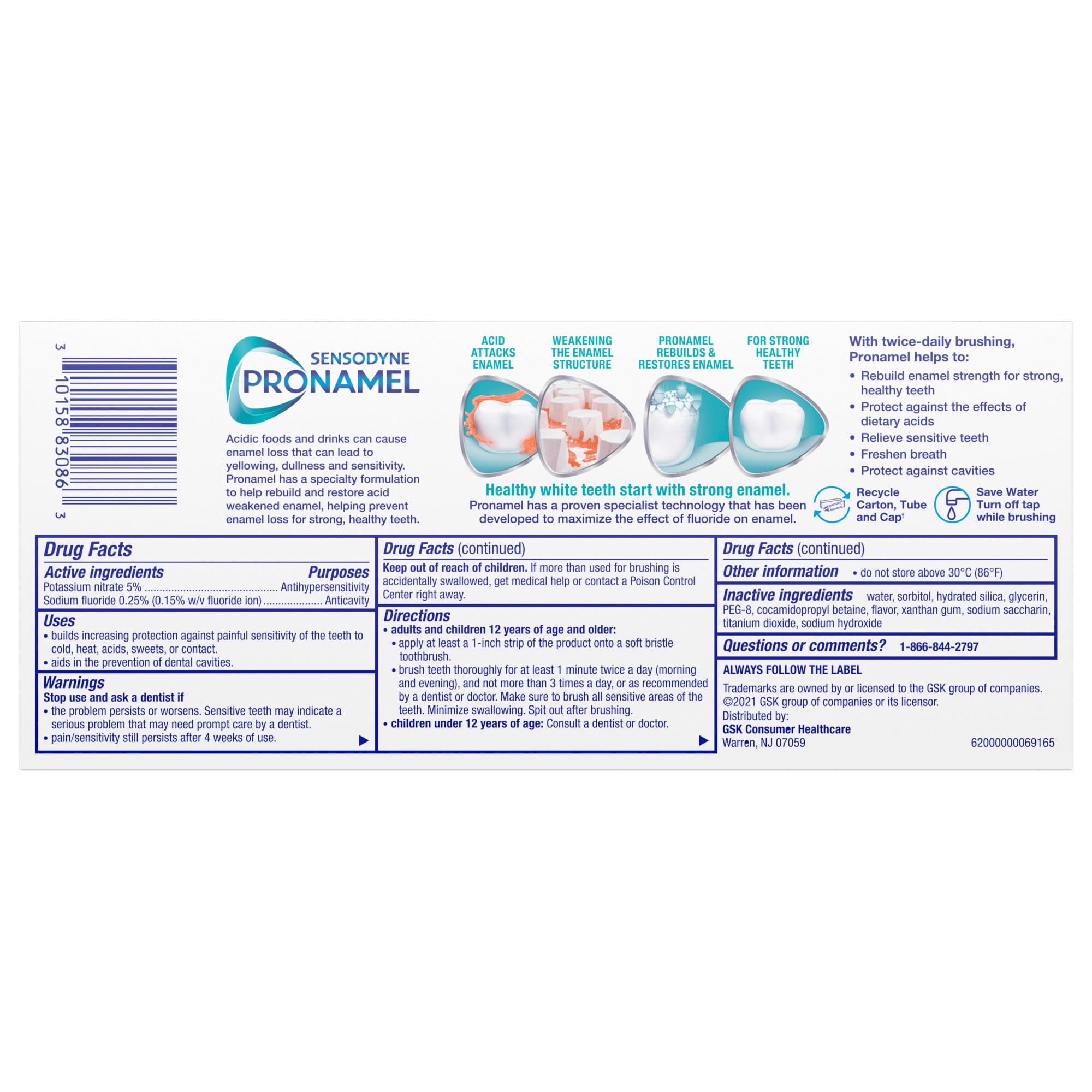 Sensodyne Pronamel Fresh Breath Sensitive Toothpaste, Fresh Wave, 4 Oz, 2 Pack