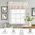 thumbnail image 6 of Kitchen Valances for Window, Vintage Watercolor Garden Flower Light Filtering Rod Pocket Valance Curtain, Country Blossom Floral Flax Short Curtains Window Topper for Bedroom 42x12in, 6 of 9