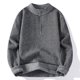 thumbnail image 1 of Blusas y camisas de manga larga con cuello redondo para hombre, estilo casual, de moda, con medio cuello alto y media cremallera, de punto con barra vertical, de manga larga, blusa de poliéster para h, 1 of 9