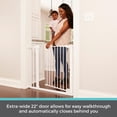 thumbnail image 3 of Toddleroo by North States Bright Choice Auto-Close Baby Gate with Door. Pressure Mounted Baby Gate for Doorways, Child Gate Fits Openings 29.75” to 40.5” Wide. (30 Tall, White), 3 of 5