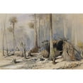 thumbnail image 2 of Harry Fenn 14x11 Black Ornate Wood Framed Double Matted Museum Art Print Titled: The Cypress-Shingle Yard, Ocklawaha River, Florida (1870), 2 of 5