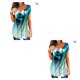 thumbnail image 3 of Camiseta de poliéster Jumpingount blusa informal estampado Floral colorido manga corta cuello en V, 3 of 6