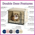 thumbnail image 4 of Pet Dreams Dog Crate Cover - Breathable Fabric Kennel Topper for Double-Door Crates, Fits iCrate Dog Cages 18, 24, 30, 36, 42, 48 Inches Denim, X Large, 42", 4 of 10
