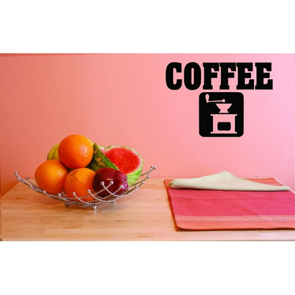 Custom Decals Coffee Wall Art Size: 12 X 12 Inches Color: Black