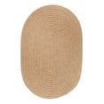 thumbnail image 1 of Beige Wool Rug Solid Braided Textured 2 Feet by 6 Feet Oval Thick Casual Carpet, 1 of 2