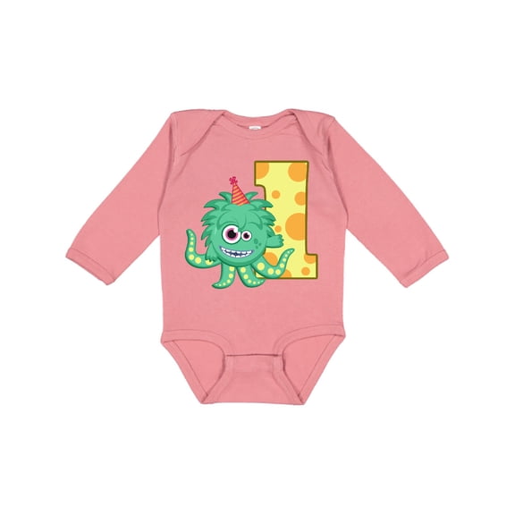 Inktastic Monster 1st Birthday Boys or Girls Long Sleeve Baby Bodysuit