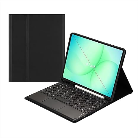 Funda con Teclado Táctil para Samsung Galaxy Tab A11 de 8.7 Pulgadas 2025 y Tab A9 de 8.7 Pulgadas 2023 (Negro)