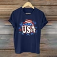 thumbnail image 2 of GERsome Womens American Flag Patriotic T-Shirt 4th of July Crewneck Short Sleeve Loose Fit Summer Tops USA Flag Stars Stripes Graphic Tee S-2XL, 2 of 3
