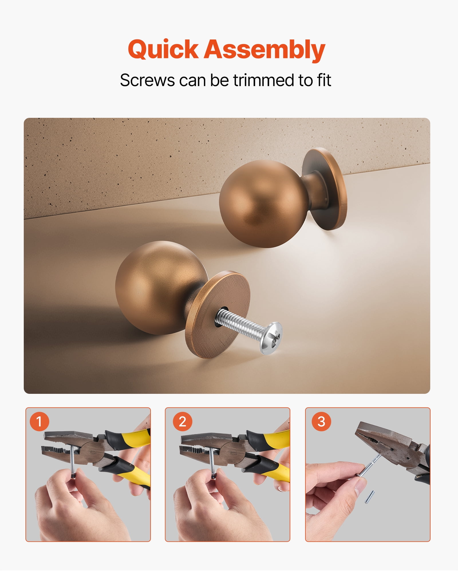 VEVOR Cabinet Knobs,12 Pack,0.98 Inch Zinc Alloy Drawer Pulls Door Handles, Round Kitchen Dresser Solid Knobs Cupboard Hardware with Screws for Bathroom Closet Cabinets Drawers,Antique Brass Color