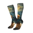 thumbnail image 2 of Fotbe Whimsical Starry Night Scene print Women's Men's Novelty Crew Socks Cotton Socks Knee High Socks for Walking,Running,Nurses,Pregnancy, 2 of 8